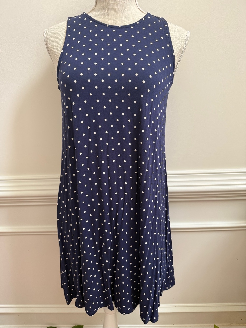 Old Navy Navy and White Polka Dot Dress